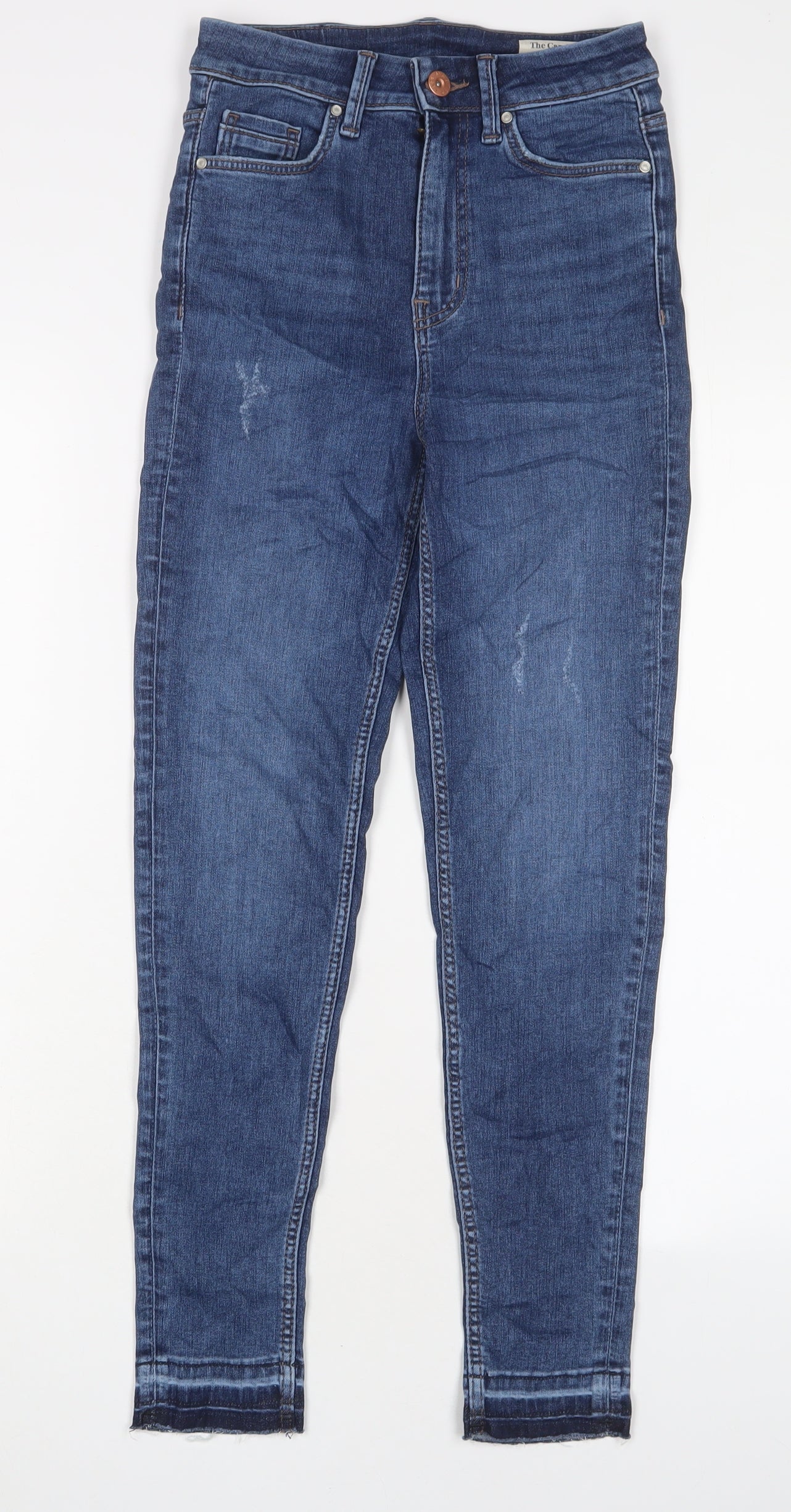 Marks and Spencer Womens Blue Cotton Skinny Jeans Size 6 L27 in Regular Zip