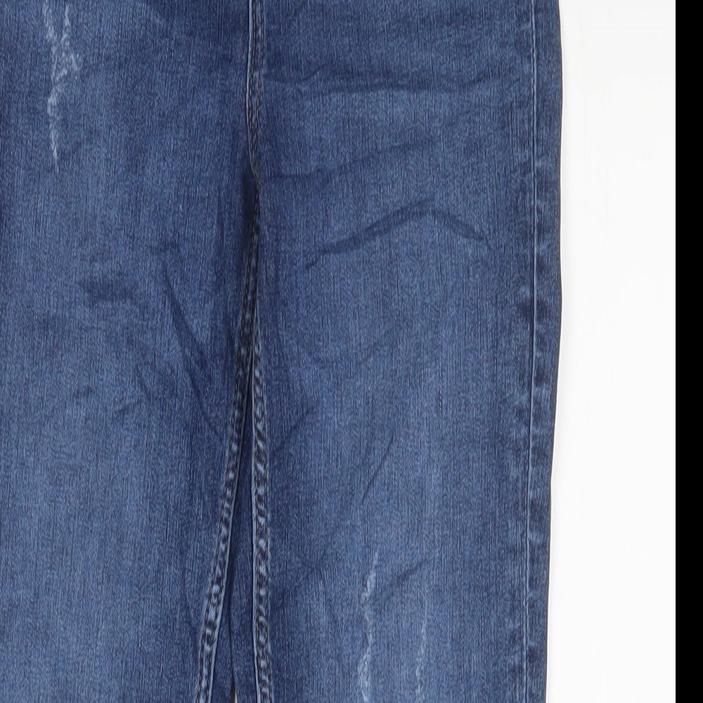Marks and Spencer Womens Blue Cotton Skinny Jeans Size 6 L27 in Regular Zip