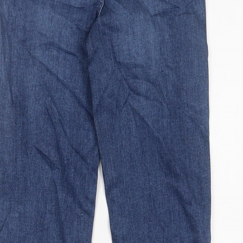 Marks and Spencer Womens Blue Cotton Skinny Jeans Size 6 L27 in Regular Zip