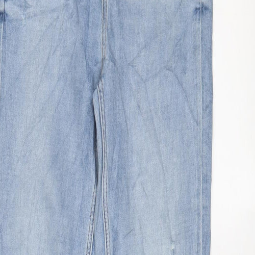 Marks and Spencer Womens Blue Cotton Skinny Jeans Size 6 L28 in Regular Zip