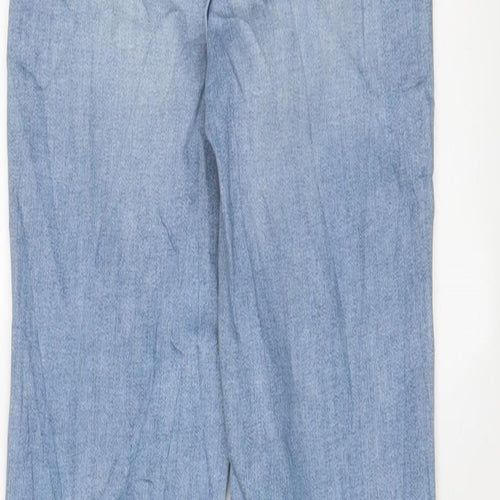 Marks and Spencer Womens Blue Cotton Skinny Jeans Size 6 L28 in Regular Zip