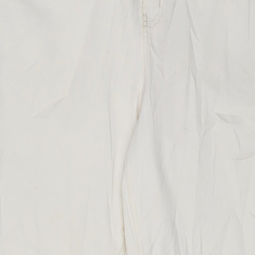 Marks and Spencer Womens White Cotton Bootcut Jeans Size 20 L31 in Regular Zip