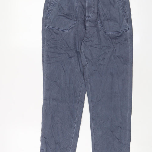 Marks and Spencer Womens Blue Cotton Tapered Jeans Size 8 L27 in Regular Zip