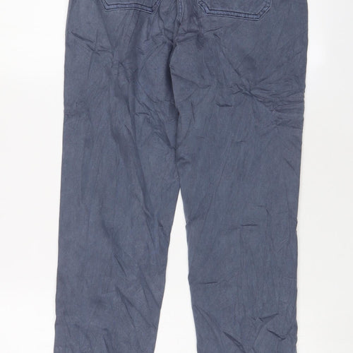 Marks and Spencer Womens Blue Cotton Tapered Jeans Size 8 L27 in Regular Zip