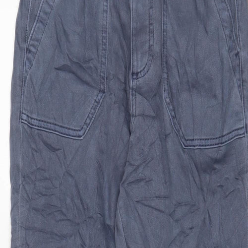 Marks and Spencer Womens Blue Cotton Tapered Jeans Size 8 L27 in Regular Zip