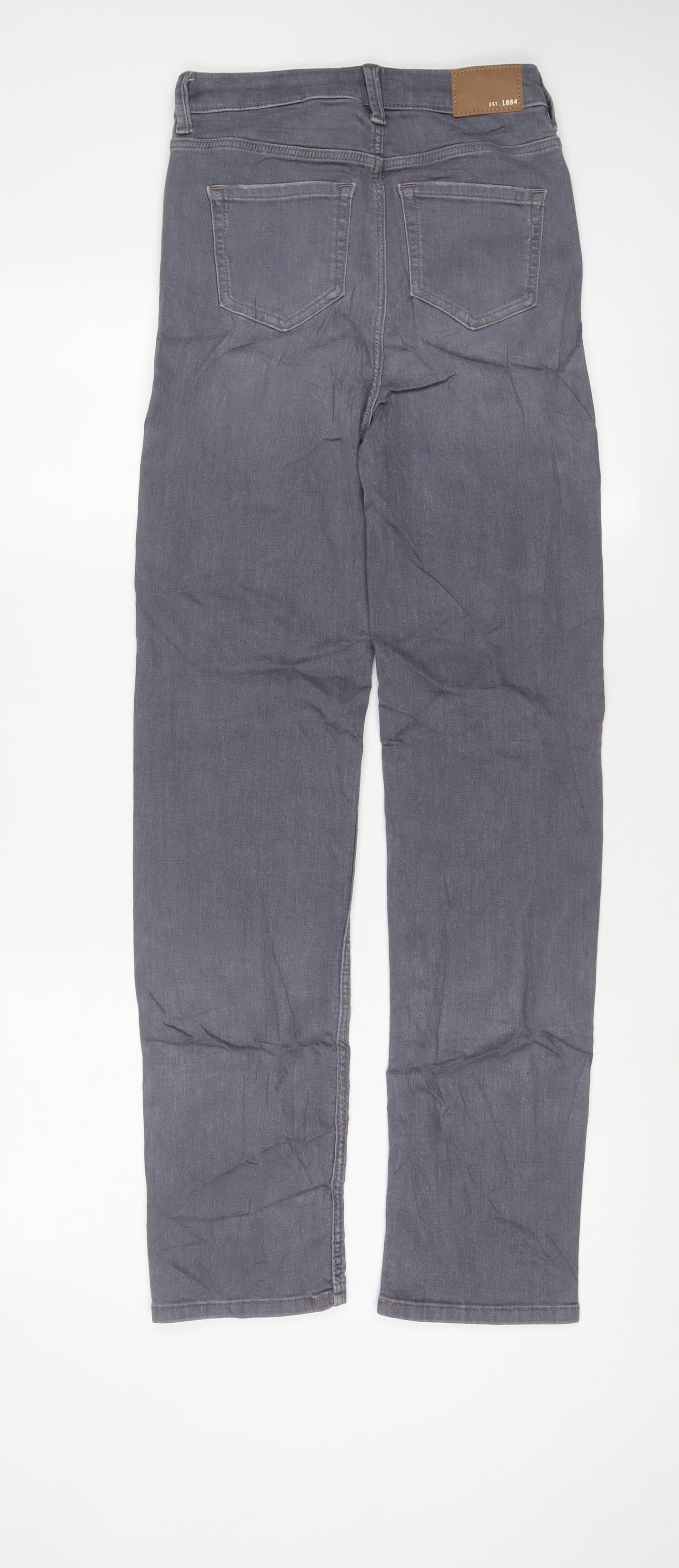 Marks and Spencer Womens Red Cotton Straight Jeans Size 6 L30 in Regular Zip