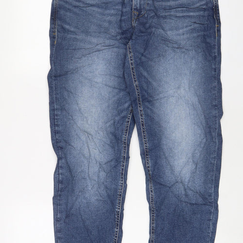 Blend Mens Blue Cotton Straight Jeans Size 32 in L30 in Relaxed Zip