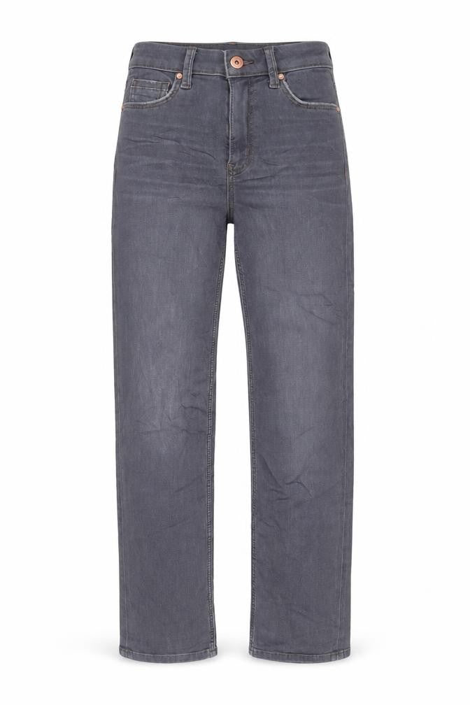 Marks and Spencer Womens Grey Cotton Straight Jeans Size 6 L28 in Regular Zip