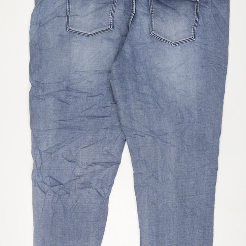 Vertuelle Womens Blue Cotton Straight Jeans Size 24 L32 in Regular Zip