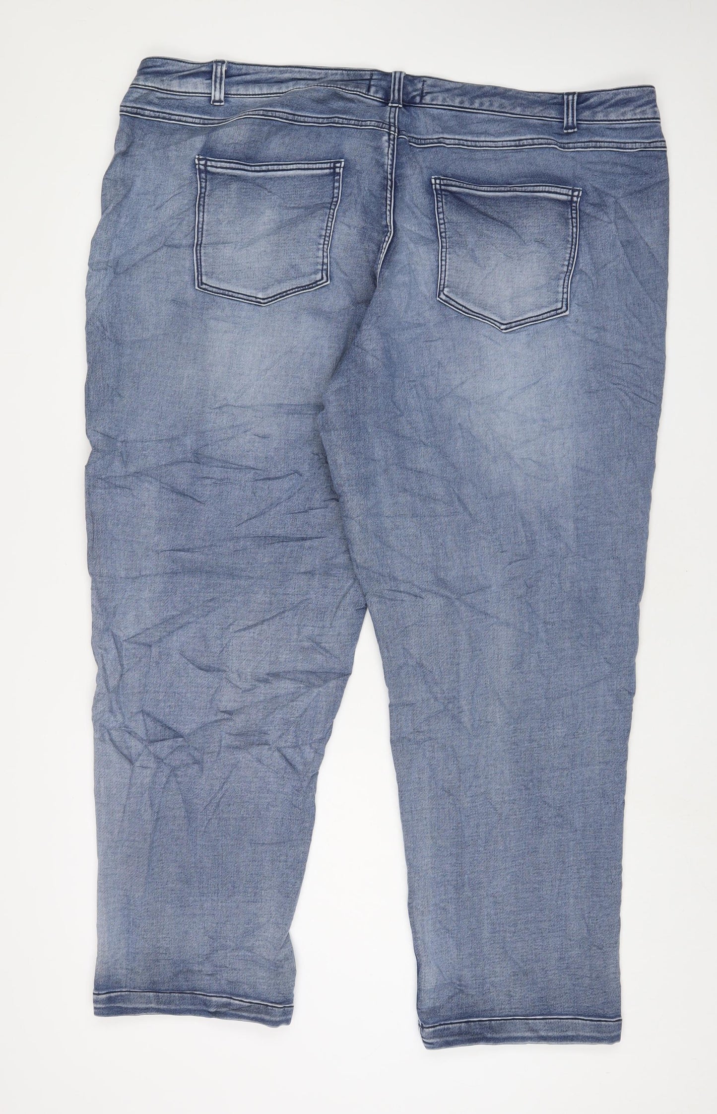 Vertuelle Womens Blue Cotton Straight Jeans Size 24 L32 in Regular Zip