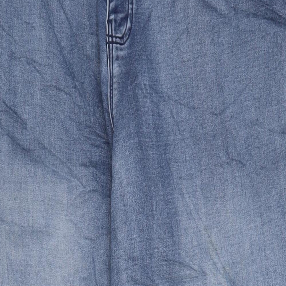 Vertuelle Womens Blue Cotton Straight Jeans Size 24 L32 in Regular Zip