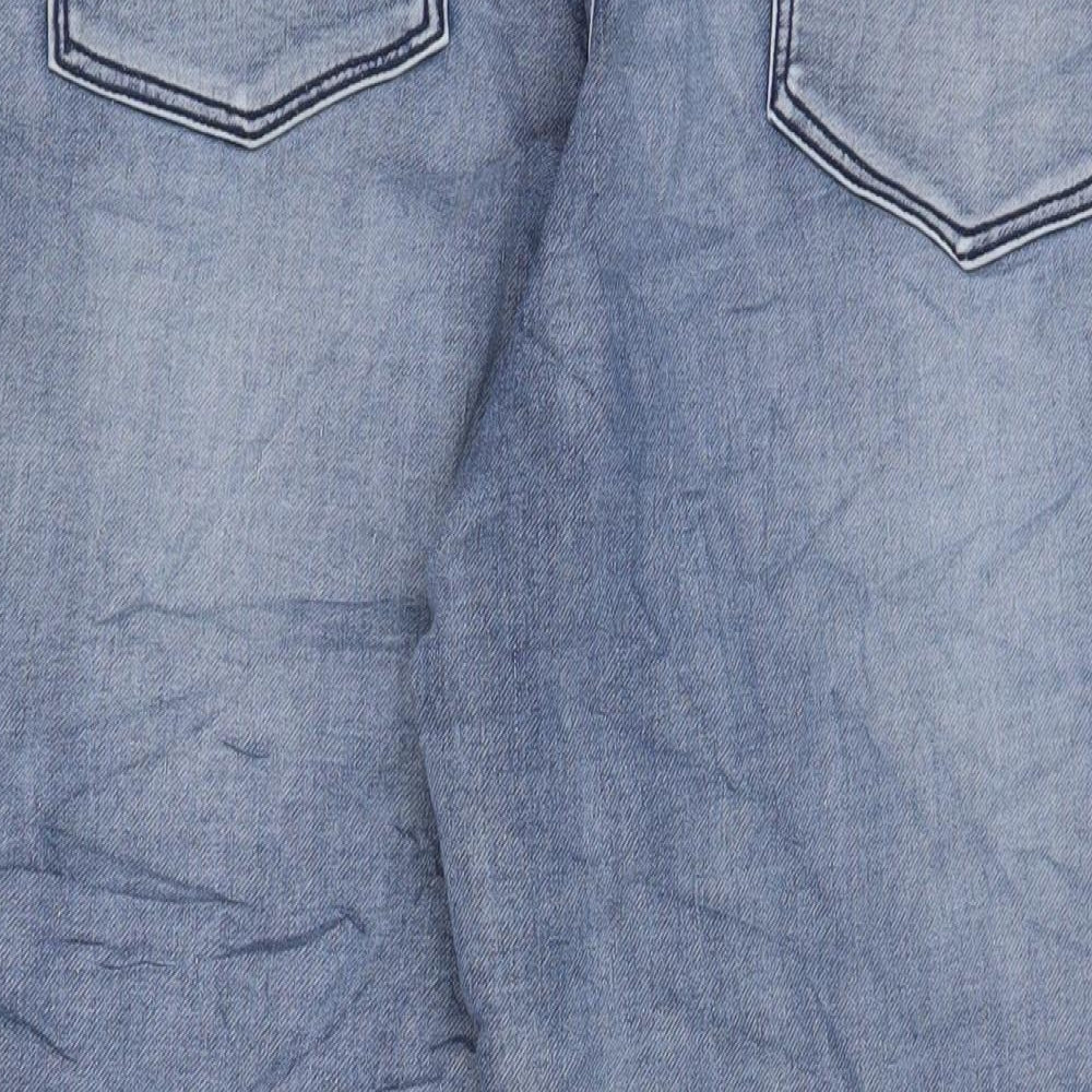 Vertuelle Womens Blue Cotton Straight Jeans Size 24 L32 in Regular Zip