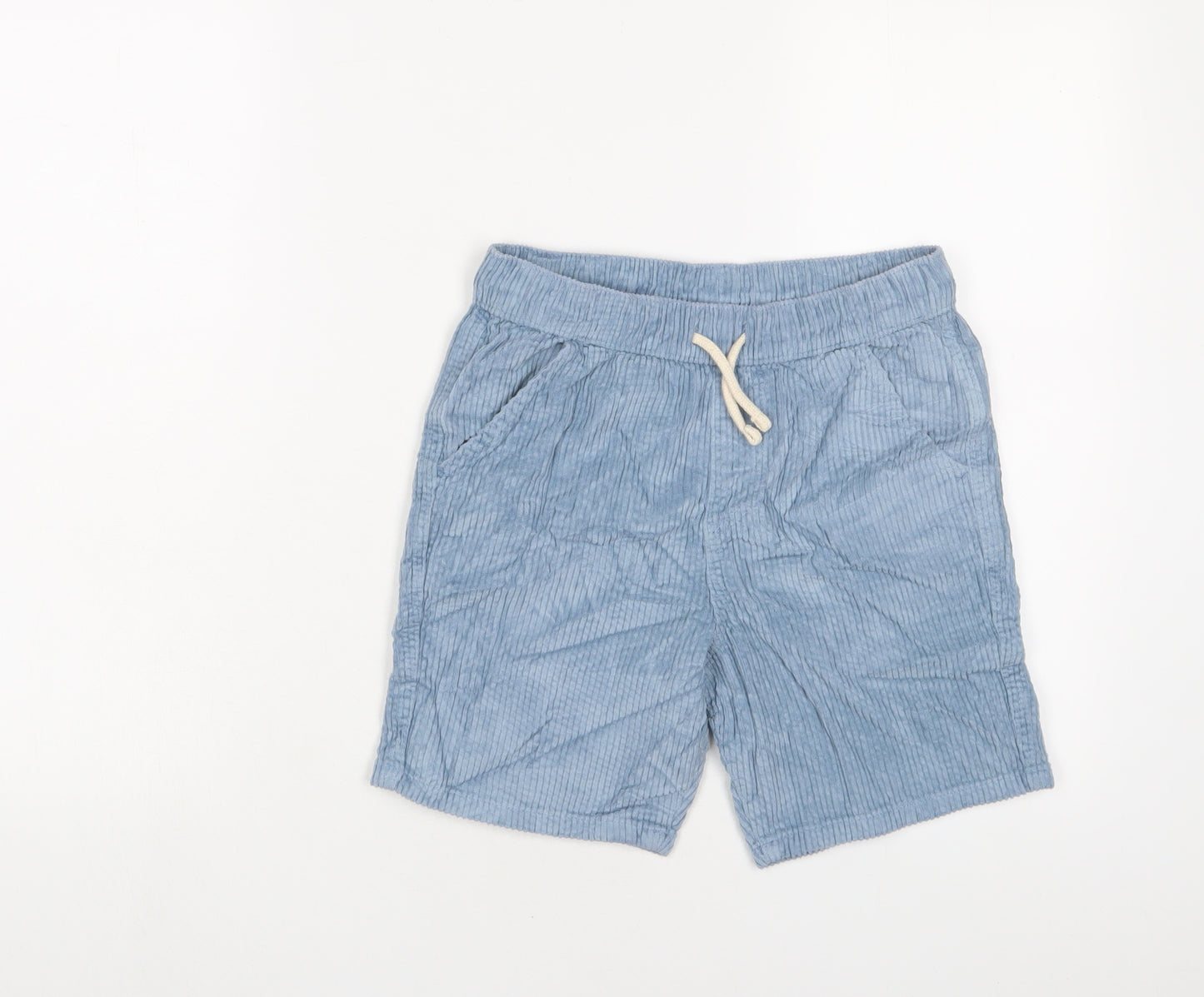 Marks and Spencer Boys Blue Cotton Bermuda Shorts Size 10-11 Years L6 in Regular Drawstring