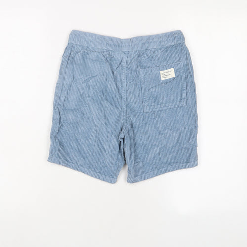 Marks and Spencer Boys Blue Cotton Bermuda Shorts Size 10-11 Years L6 in Regular Drawstring