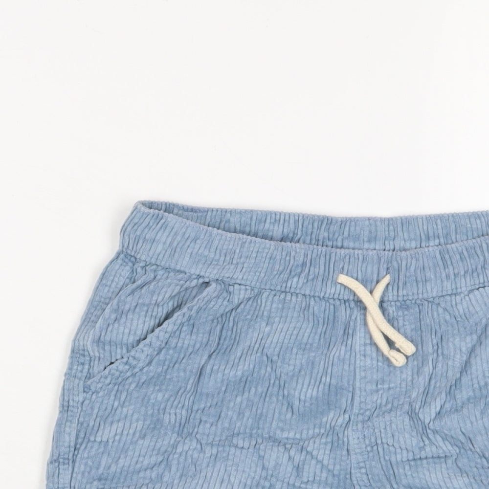Marks and Spencer Boys Blue Cotton Bermuda Shorts Size 10-11 Years L6 in Regular Drawstring
