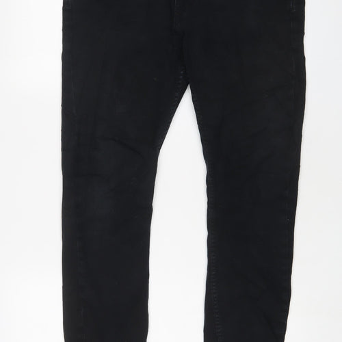 Burton Mens Black Cotton Skinny Jeans Size 32 in L28 in Regular Zip - Short Leg