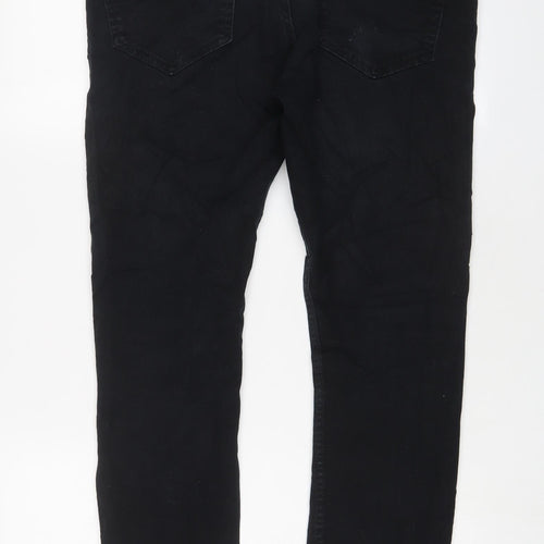 Burton Mens Black Cotton Skinny Jeans Size 32 in L28 in Regular Zip - Short Leg