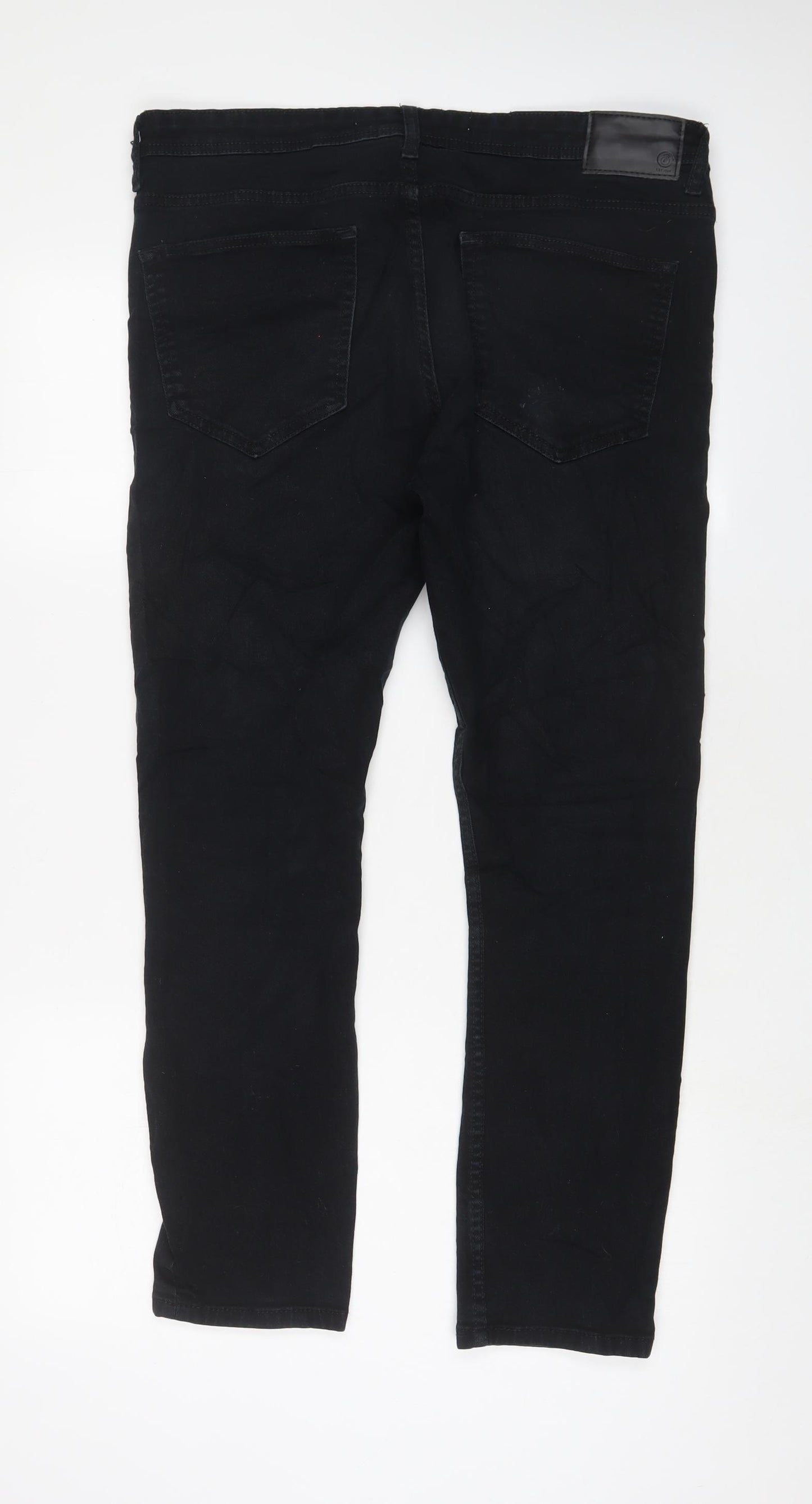 Burton Mens Black Cotton Skinny Jeans Size 32 in L28 in Regular Zip - Short Leg