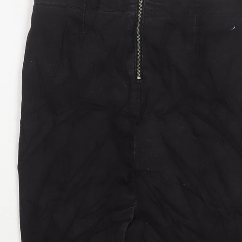 F&F Womens Blue Cotton A-Line Skirt Size 8 Zip