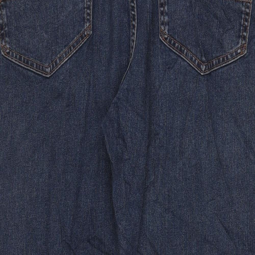 Marks and Spencer Mens Blue Cotton Straight Jeans Size 42 in L31 in Regular Zip