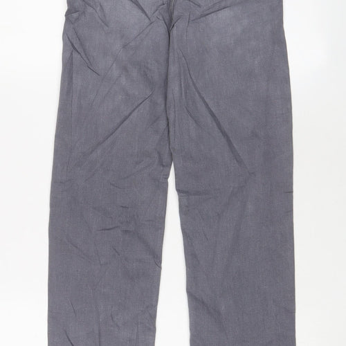 Marks and Spencer Womens Grey Cotton Straight Jeans Size 6 L29 in Regular Zip