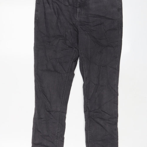 Dorothy Perkins Womens Grey Cotton Skinny Jeans Size 8 L27 in Regular Zip