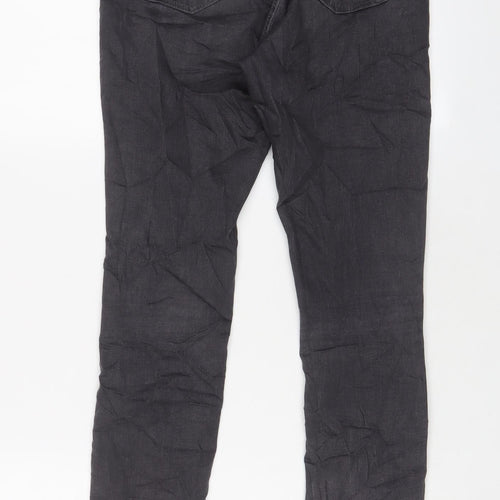 Dorothy Perkins Womens Grey Cotton Skinny Jeans Size 8 L27 in Regular Zip
