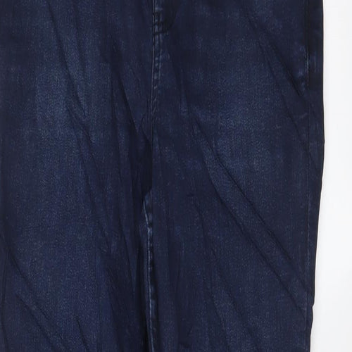 Marks and Spencer Womens Blue Cotton Skinny Jeans Size 10 L27 in Regular Zip
