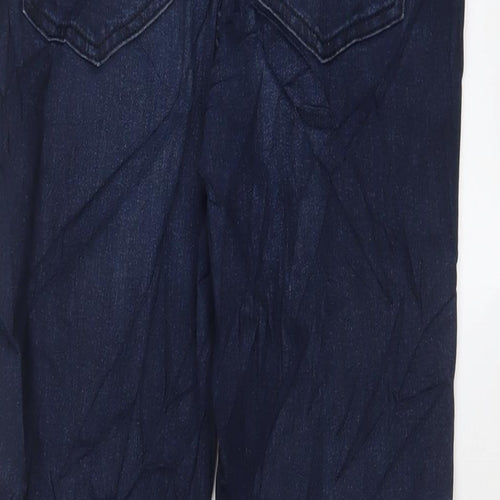 Marks and Spencer Womens Blue Cotton Skinny Jeans Size 10 L27 in Regular Zip