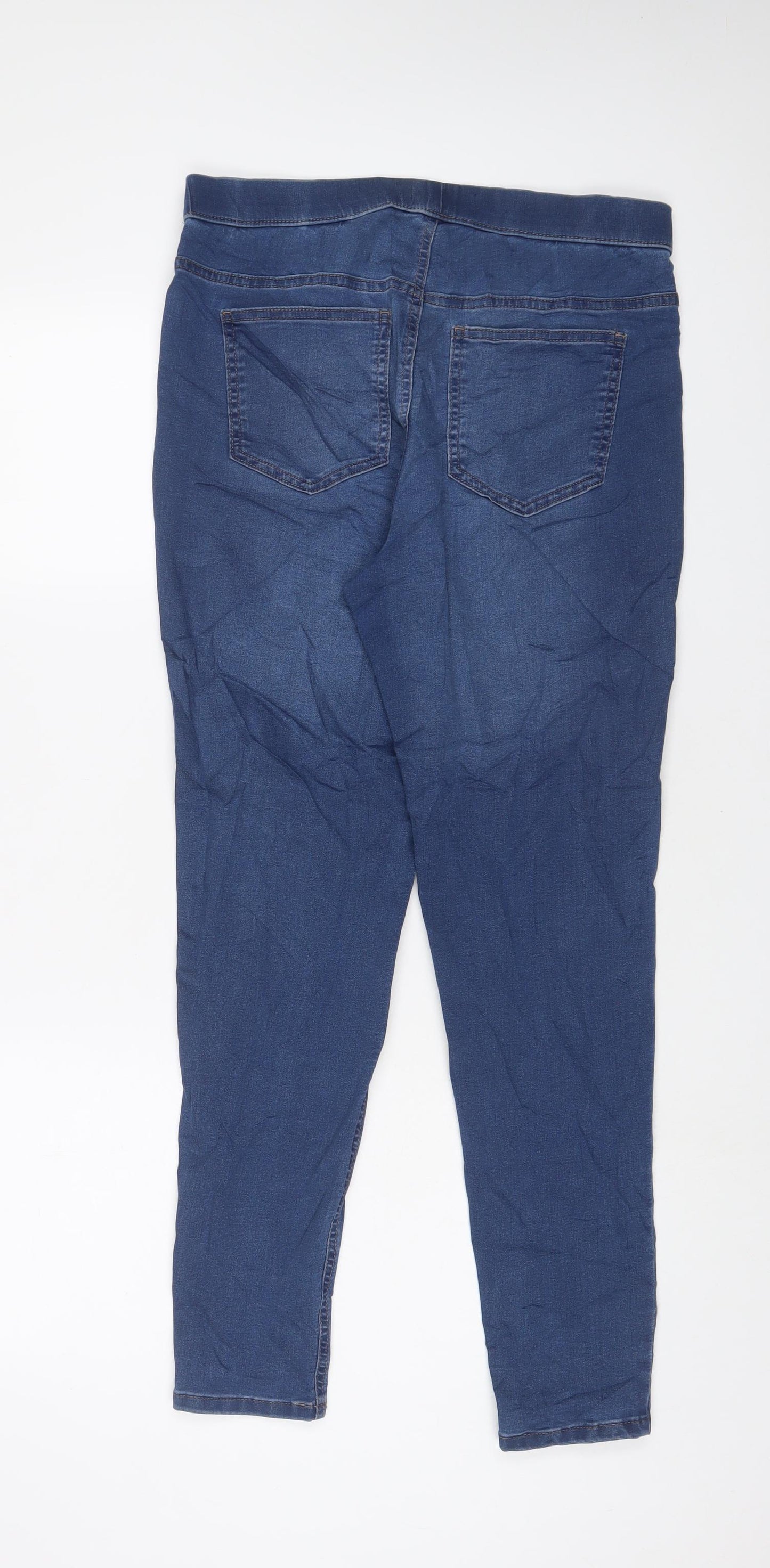 Marks and Spencer Womens Blue Cotton Jegging Jeans Size 14 L30 in Regular