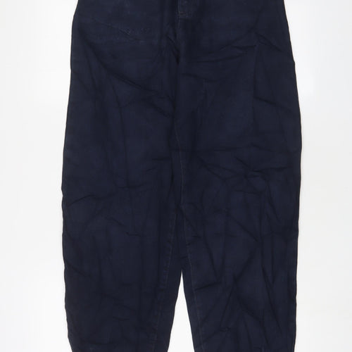Marks and Spencer Womens Blue Cotton Tapered Jeans Size 8 L30 in Slim Zip