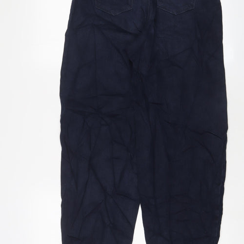Marks and Spencer Womens Blue Cotton Tapered Jeans Size 8 L30 in Slim Zip