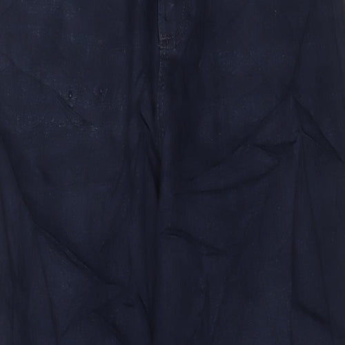 Marks and Spencer Womens Blue Cotton Tapered Jeans Size 8 L30 in Slim Zip