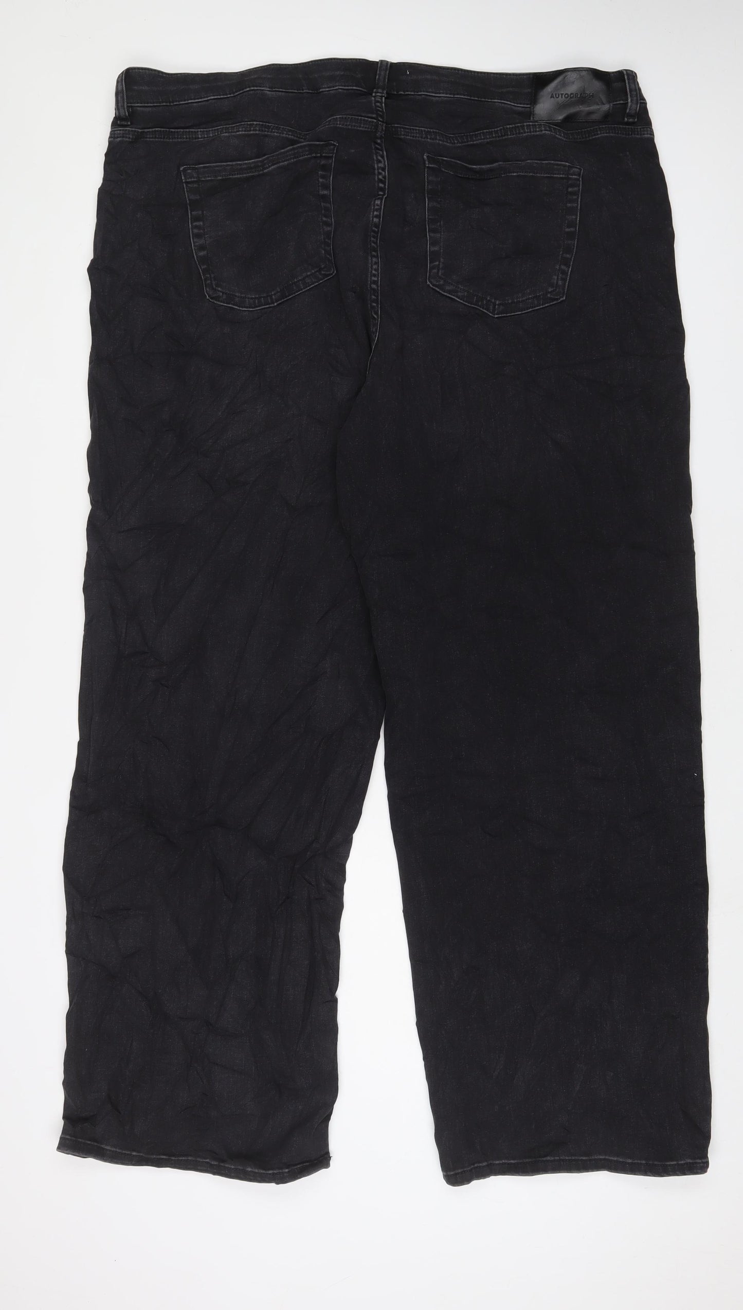 Autograph Womens Black Cotton Wide-Leg Jeans Size 24 L33 in Regular Zip