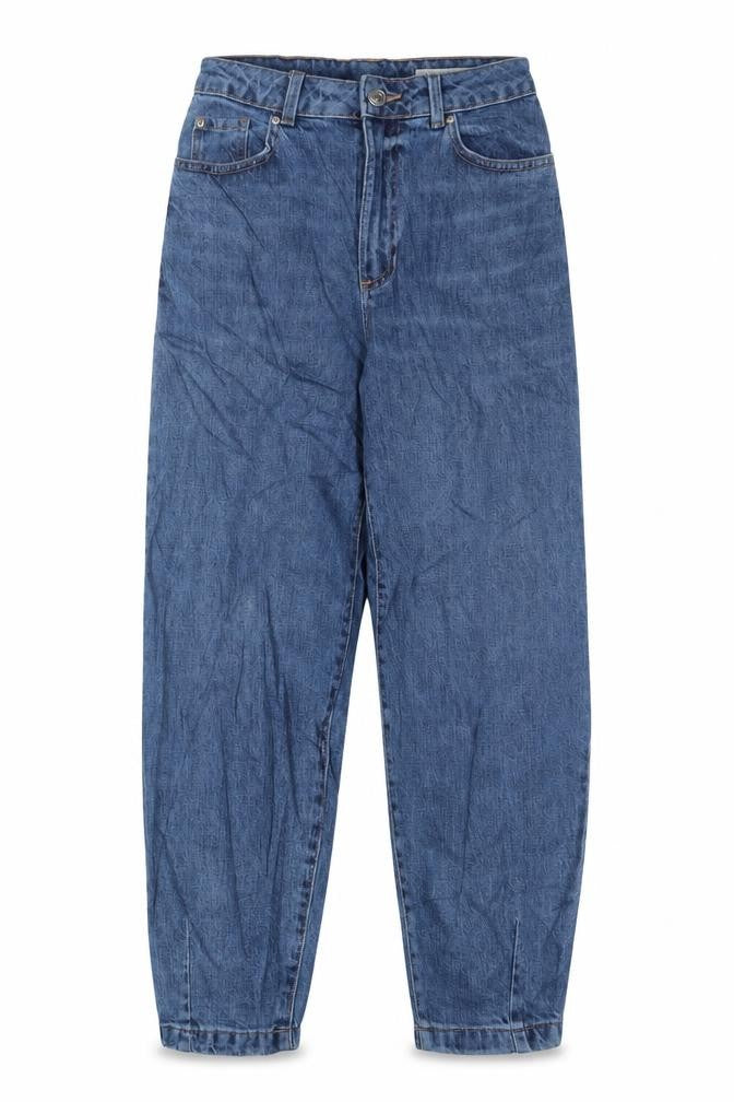 Marks and Spencer Womens Blue Cotton Mom Jeans Size 6 L26 in Regular Zip