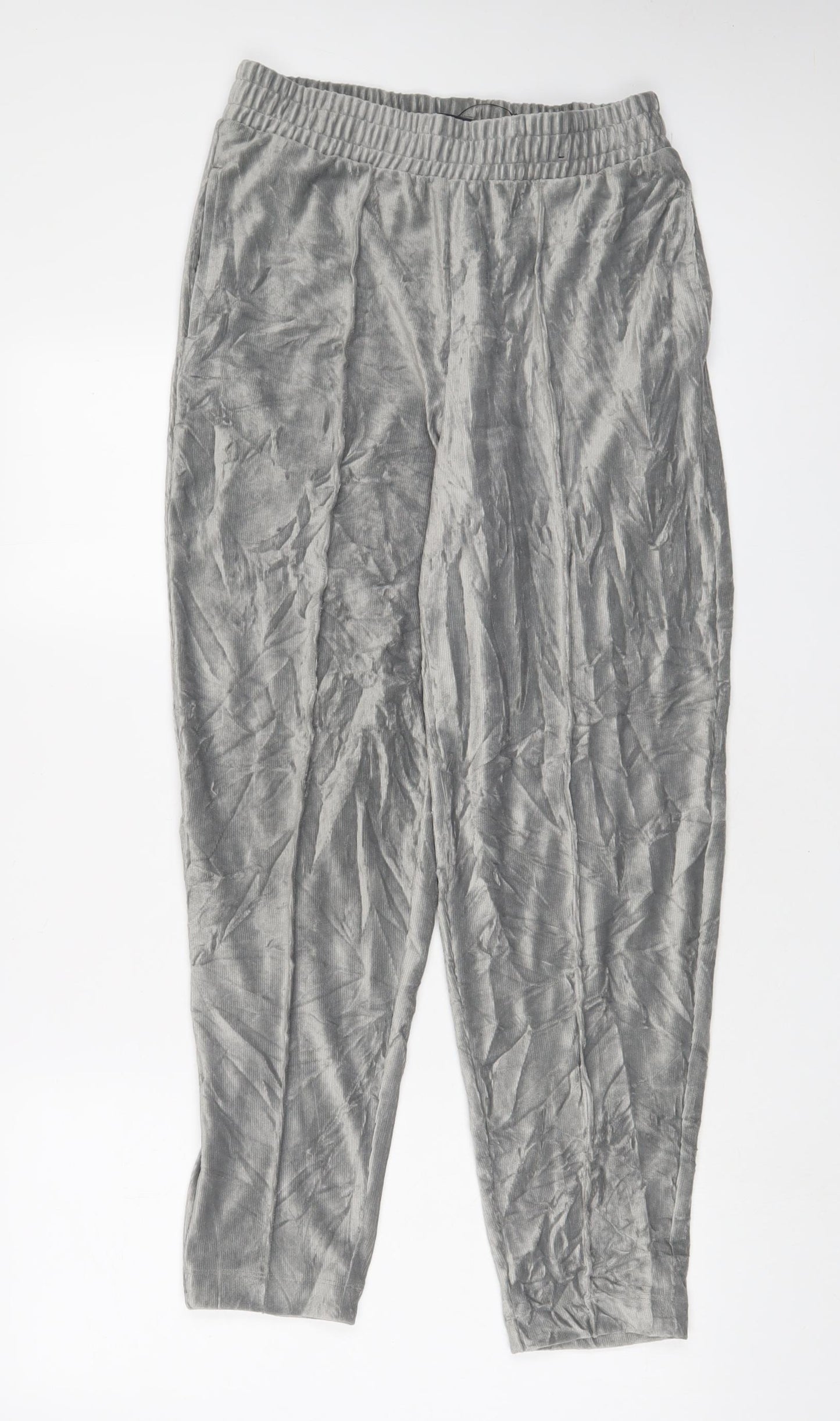 Marks and Spencer Womens Grey Polyester Trousers Size 10 L28 in Regular