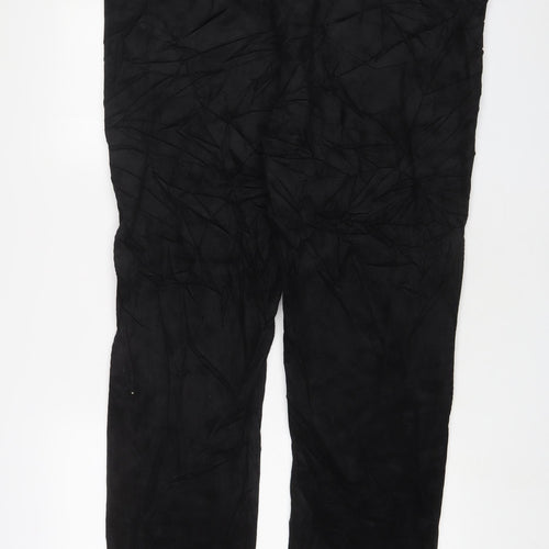 Marks and Spencer Womens Black Cotton Trousers Size 22 L30 in Regular Zip