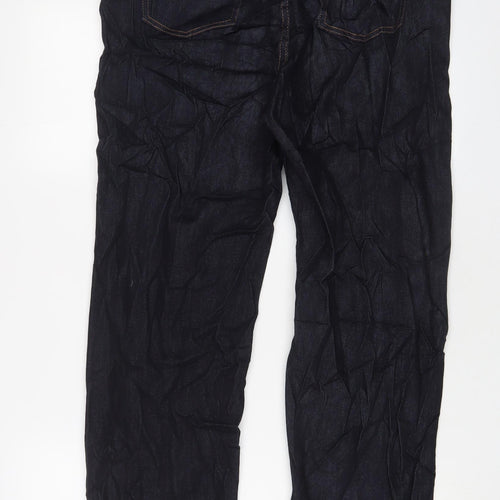 Autograph Womens Blue Cotton Straight Jeans Size 16 L29 in Regular Zip