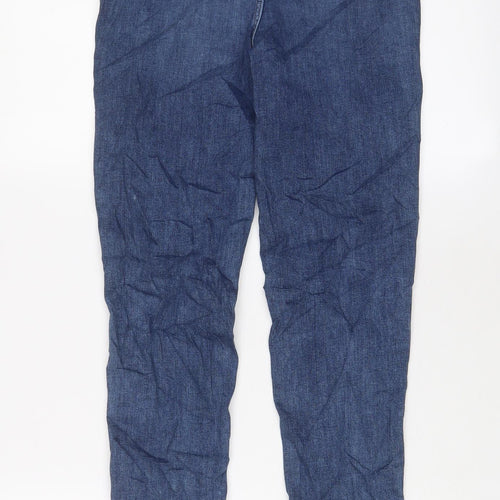 Marks and Spencer Womens Blue Cotton Skinny Jeans Size 6 L29 in Regular Zip