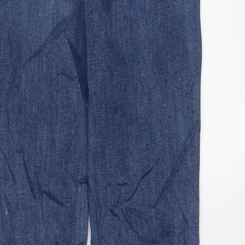 Marks and Spencer Womens Blue Cotton Skinny Jeans Size 6 L29 in Regular Zip