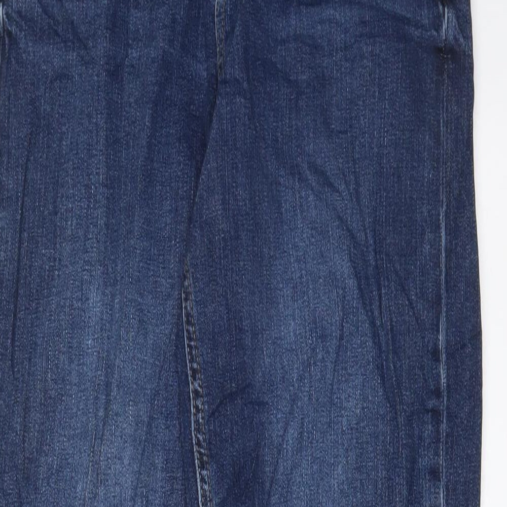 Marks and Spencer Womens Blue Cotton Boyfriend Jeans Size 6 L30 in Regular Zip