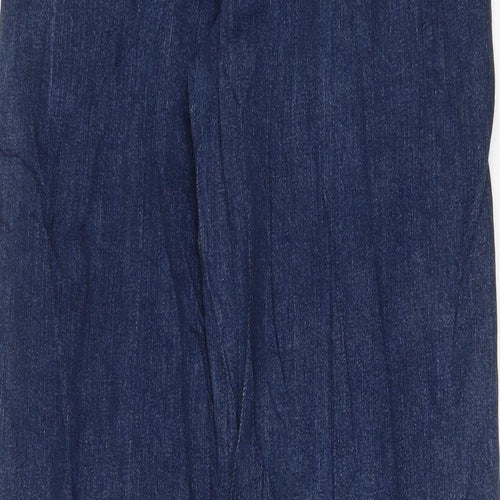 Marks and Spencer Womens Blue Cotton Boyfriend Jeans Size 6 L30 in Regular Zip