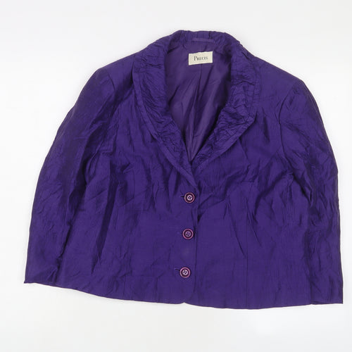 Precis Womens Purple Jacket Size 16 Button