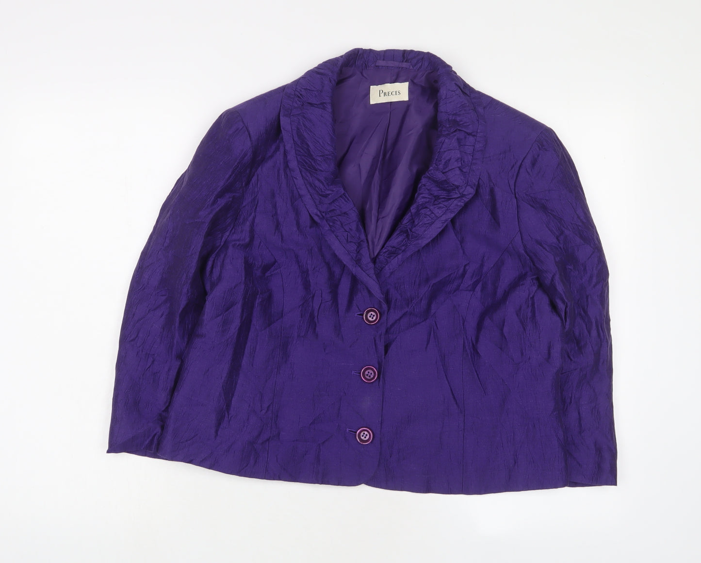 Precis Womens Purple Jacket Size 16 Button