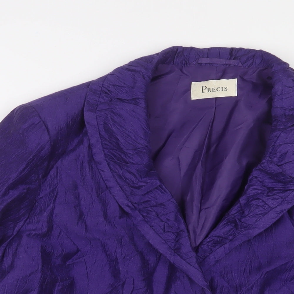 Precis Womens Purple Jacket Size 16 Button