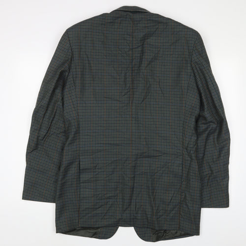 Marks and Spencer Mens Green Plaid Wool Jacket Suit Jacket Size 40 Regular