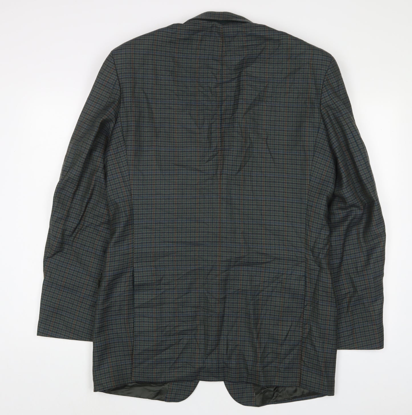 Marks and Spencer Mens Green Plaid Wool Jacket Suit Jacket Size 40 Regular