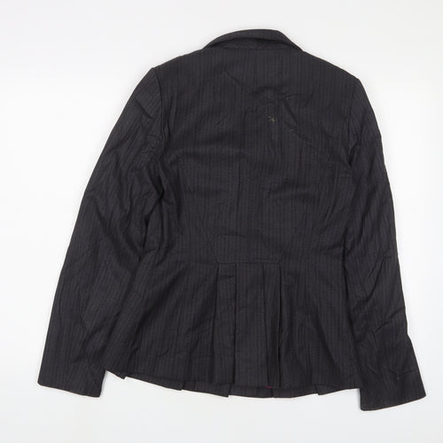 NEXT Womens Grey Striped Jacket Blazer Size 10 Button