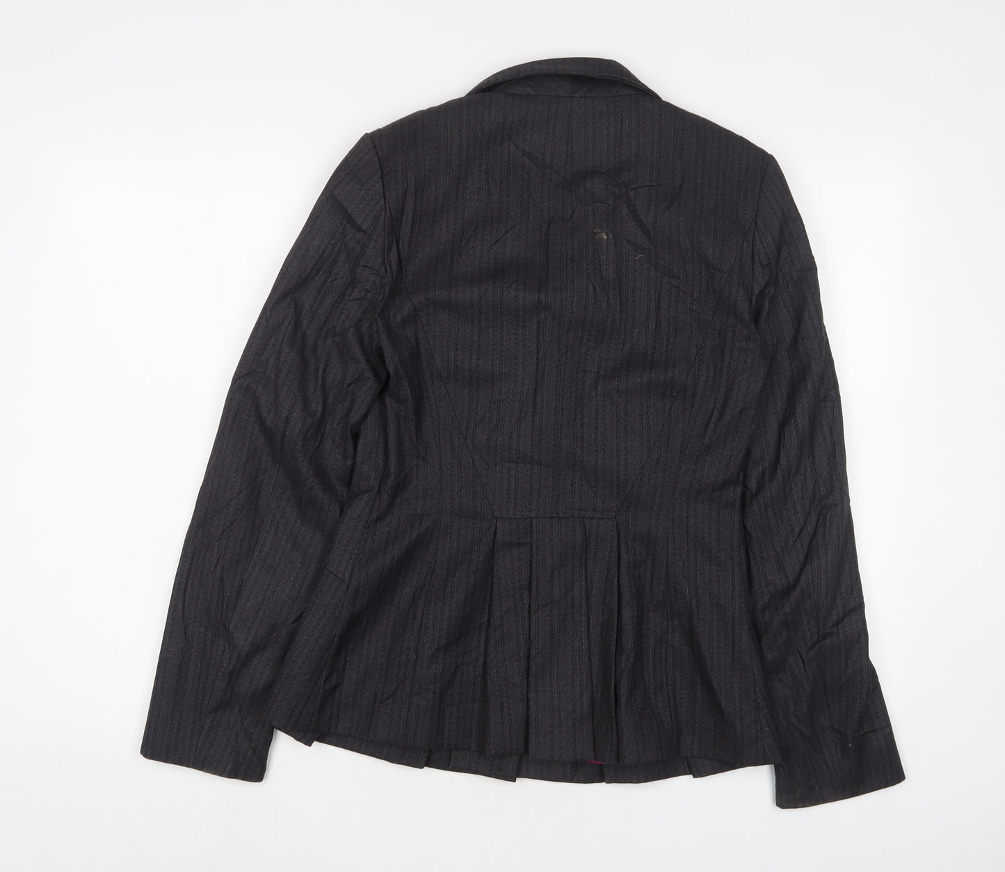 NEXT Womens Grey Striped Jacket Blazer Size 10 Button