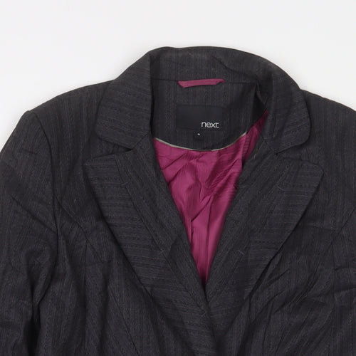 NEXT Womens Grey Striped Jacket Blazer Size 10 Button